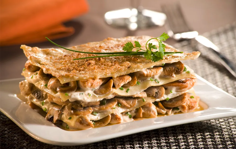 Lasagne poulet champignons