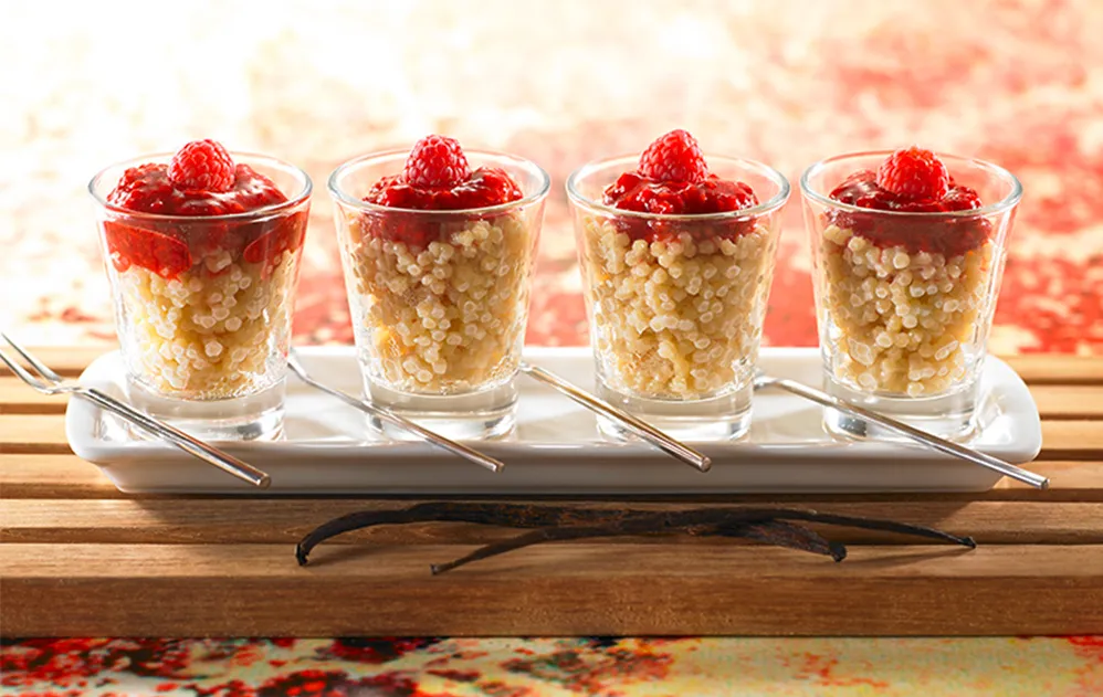 coulis framboise perlé