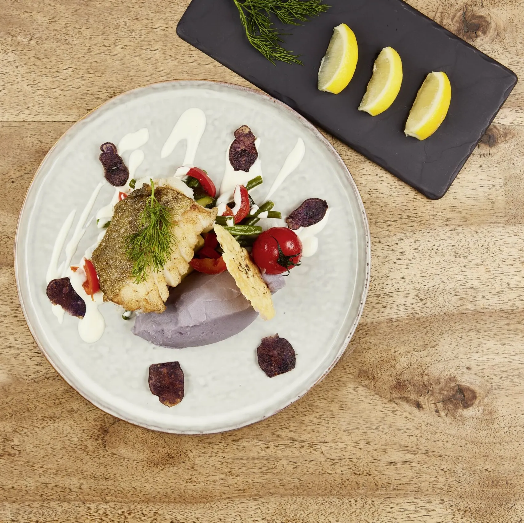 Filet cabillaud parmesan vitelotte