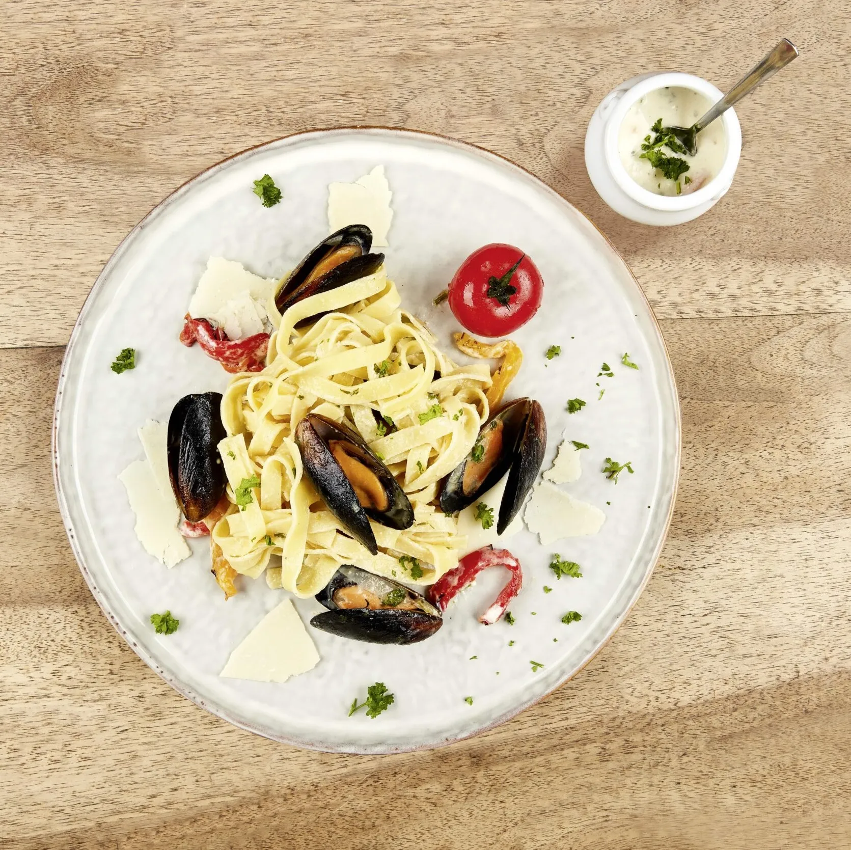 Tagliatelles moules façon marinières