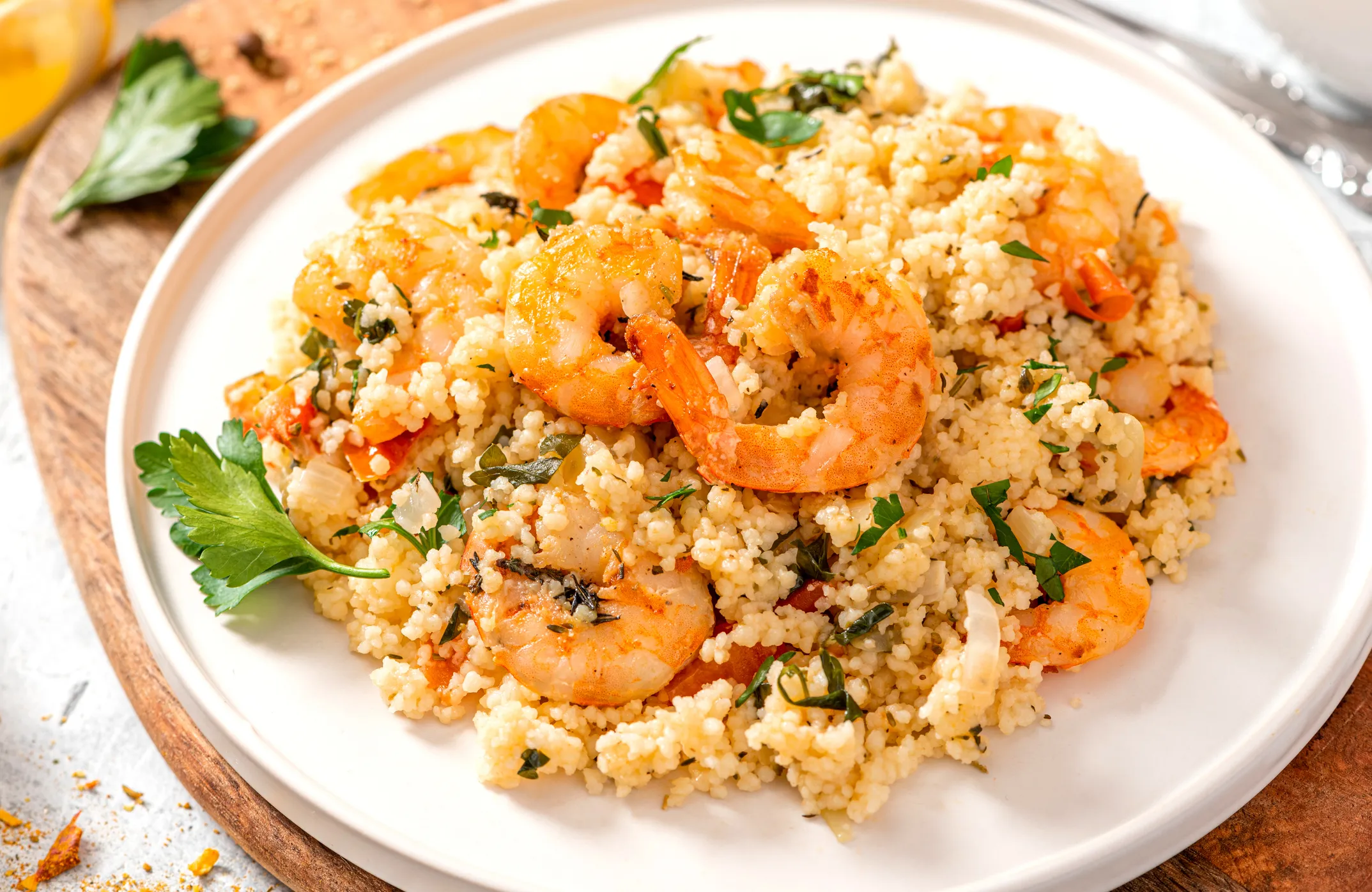 Salade de crevettes au Couscous parfumé